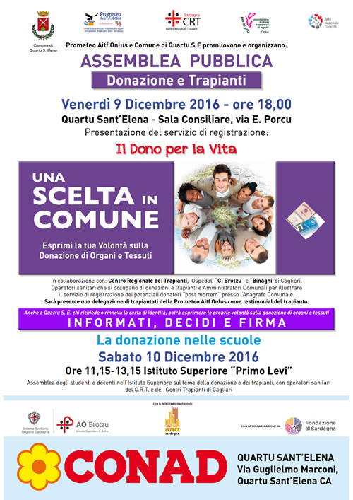 Quartu Sant'Elena - Due appuntamenti per parlare di donazione e trapianti